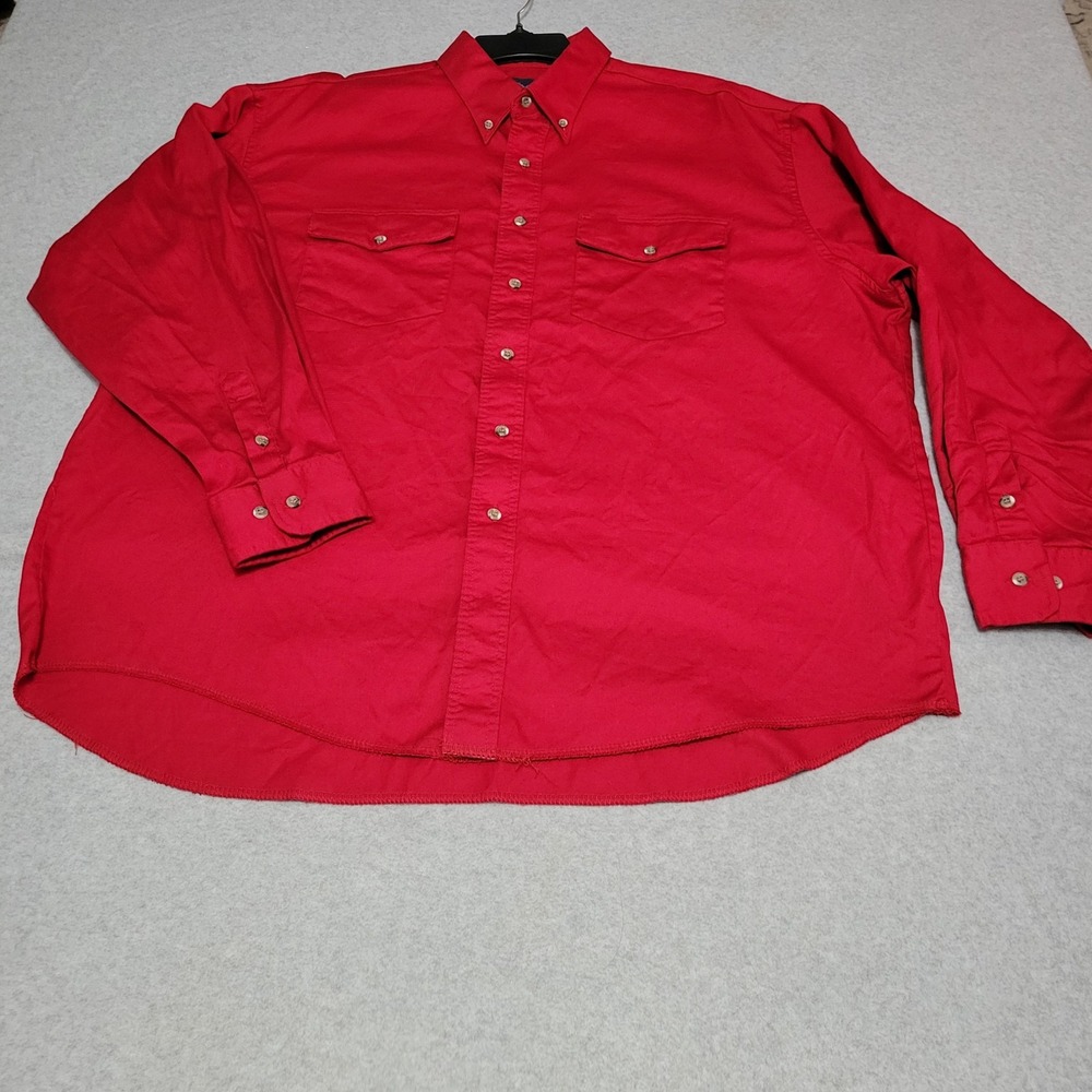 Vintage Wrangler Big Man X-Long Tails Red Shirt 18-36 BIG - Picture 2 of 14